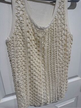 Chico's Cream Crochet Tank Top